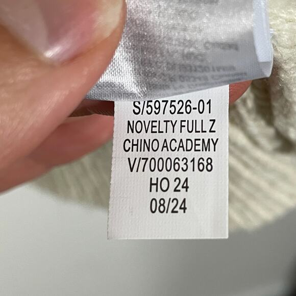 Gap Full Zip Cable Knit Sweater Cardigan Mens Size Large Ivory Chino Academy - Picture 7 of 8